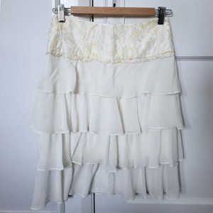 NWOT Viola Per Donna Cream Chiffon Skirt